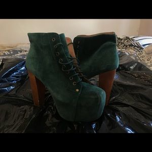 Jeffery Cambell Litas in hunter green suede